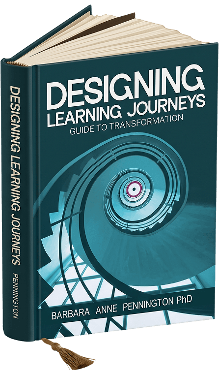 Designing Learning Journeys hardcover with cyan cover