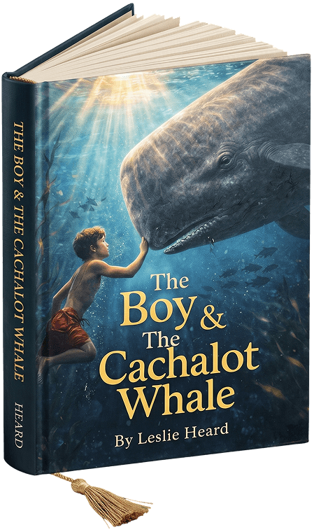 The Boy and the Cachalot Whale hardcover with blue cover